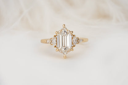 The Low Maeve Ring | 2 CT Elongated Hexagon Diamond - Lavender Creek Gems 