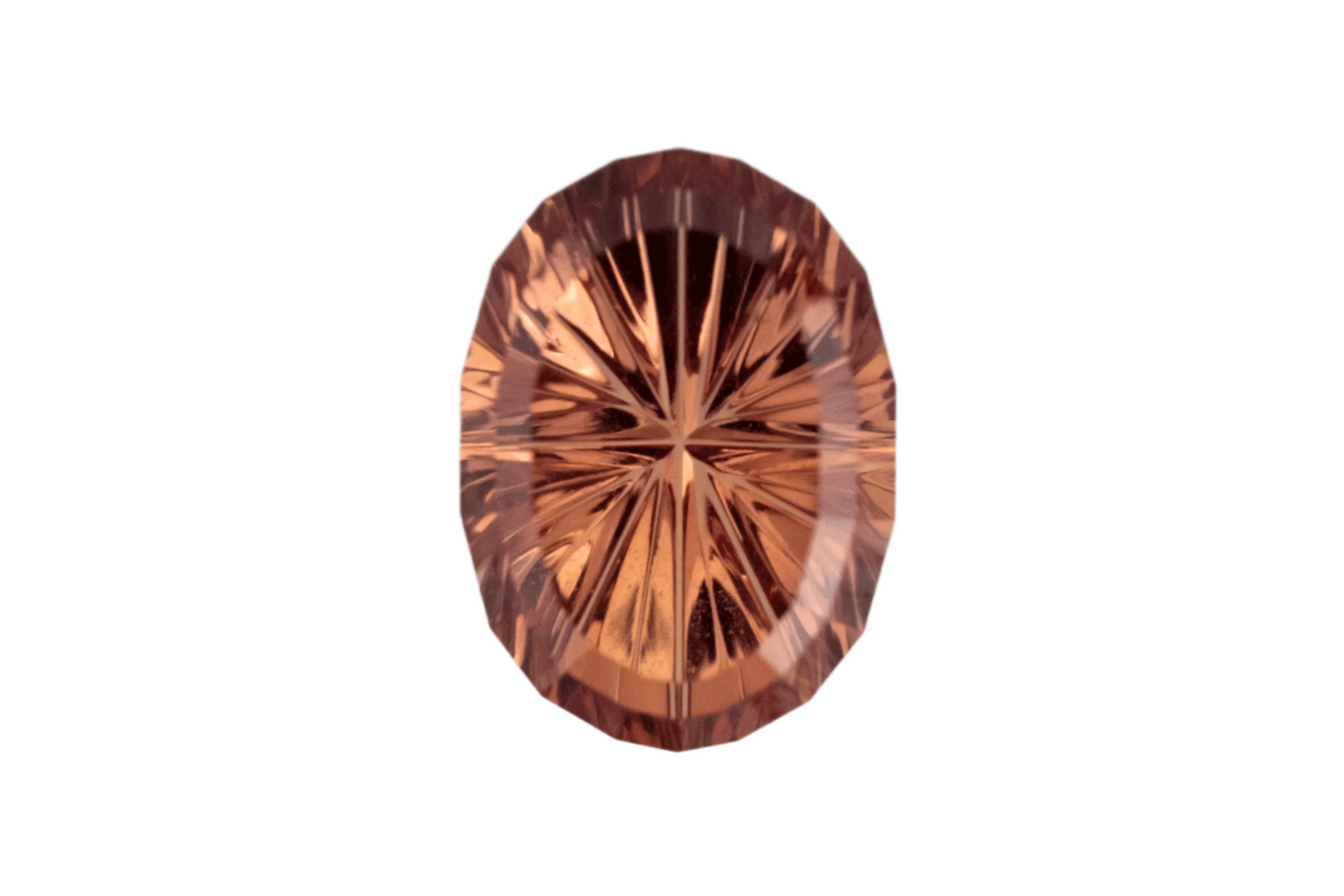 2.31 CT Oval Starbrite™ Cut Coral + Peach Sapphire - Lavender Creek Gems 