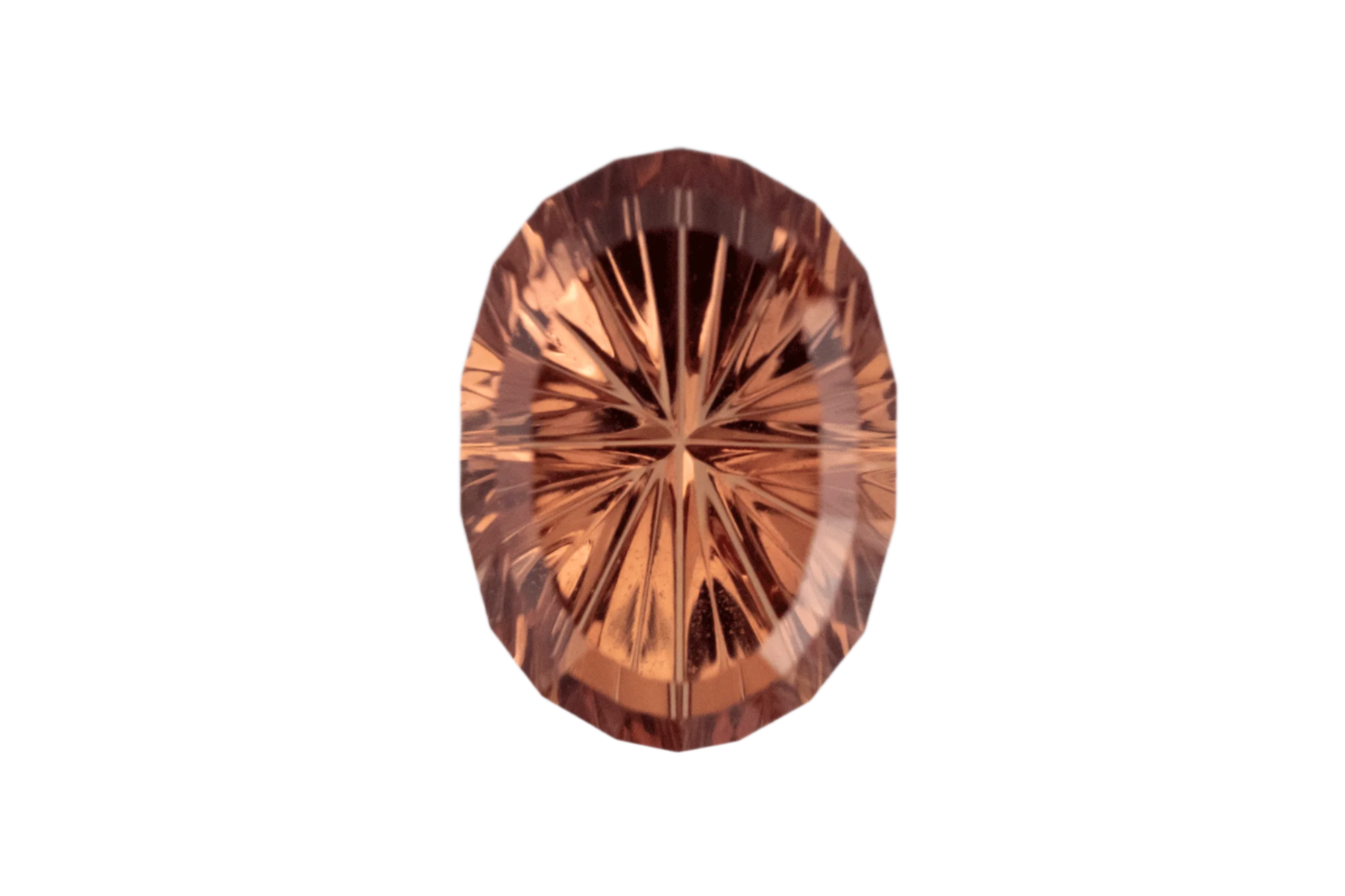 2.31 CT Oval Starbrite™ Cut Coral + Peach Sapphire - Lavender Creek Gems 