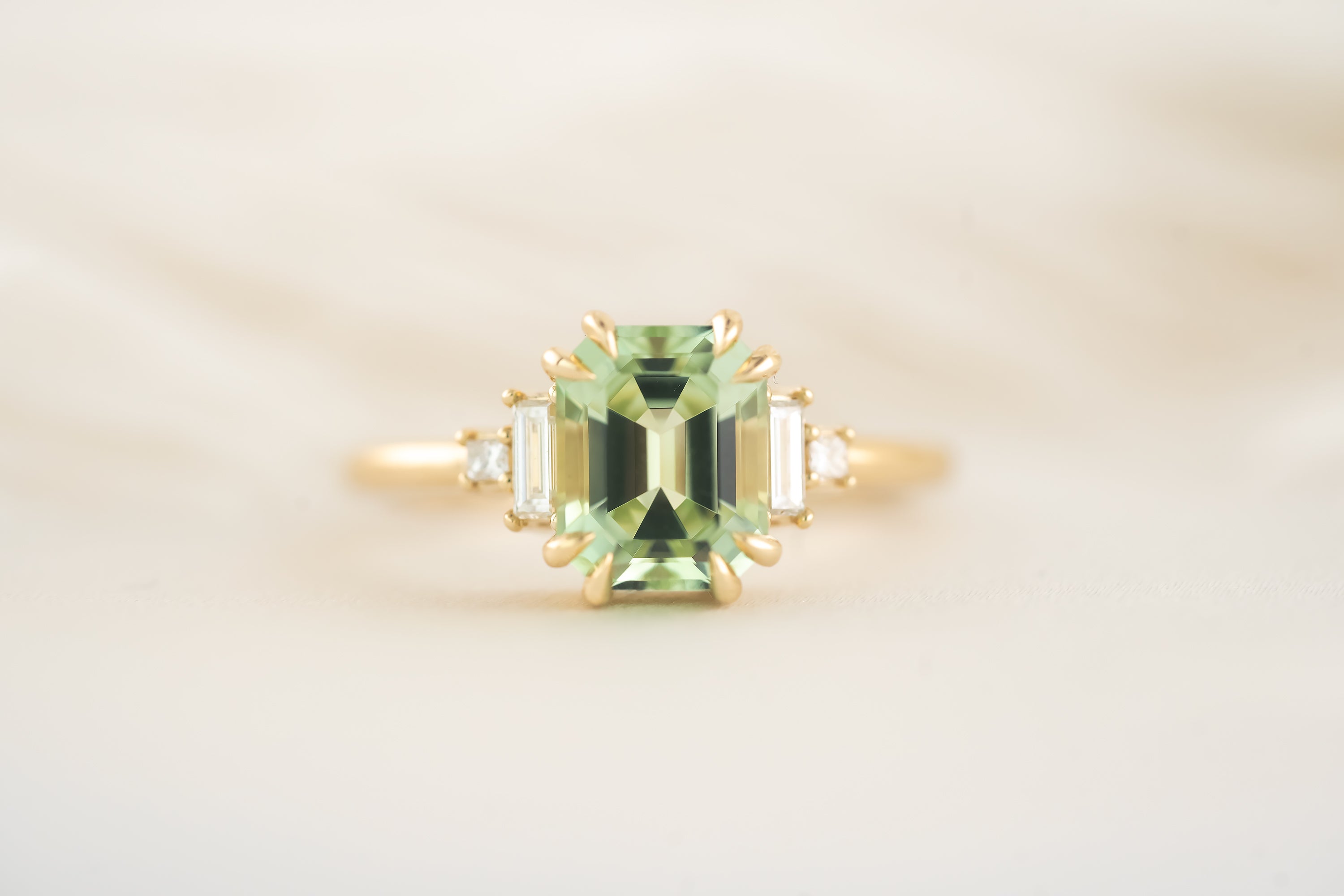 The Mira 2.02 CT Emerald Cut Mint Green Tourmaline Ring – Lavender