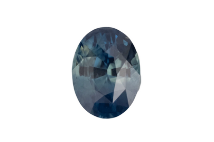 Blue gemstone on a white background