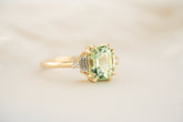 The Mira 2.02 CT Emerald Cut Mint Green Tourmaline Ring - Lavender Creek Gems 