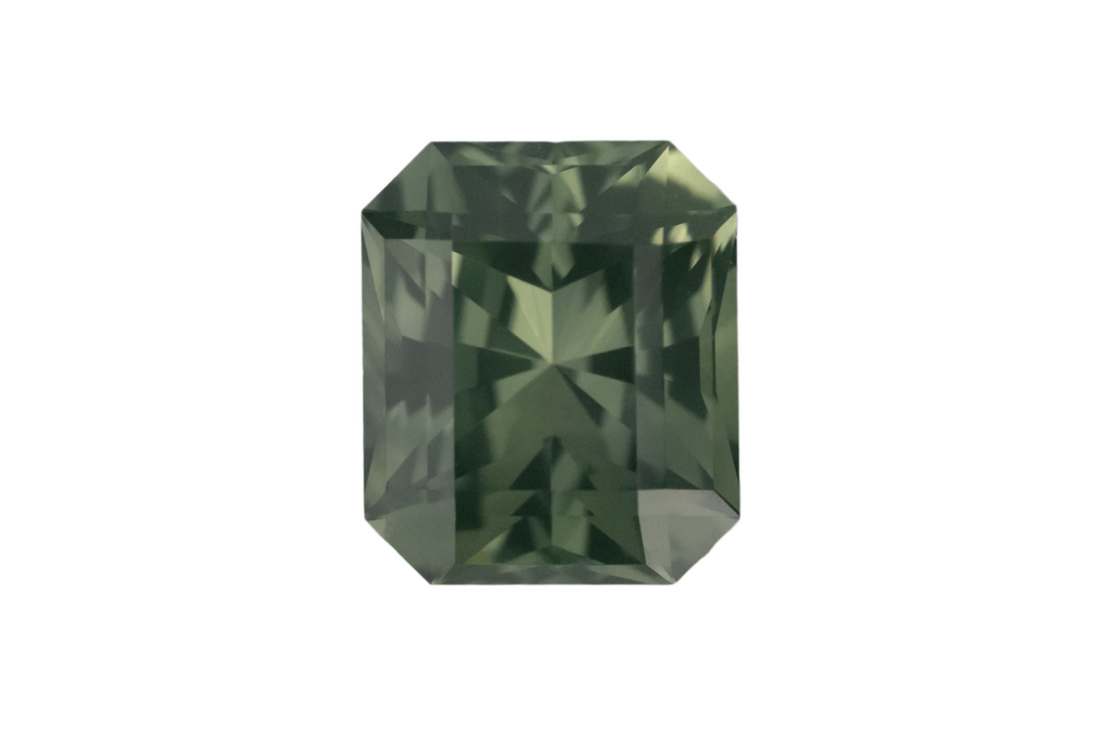 1.84 CT Radiant Cut Green Sapphire - Lavender Creek Gems 