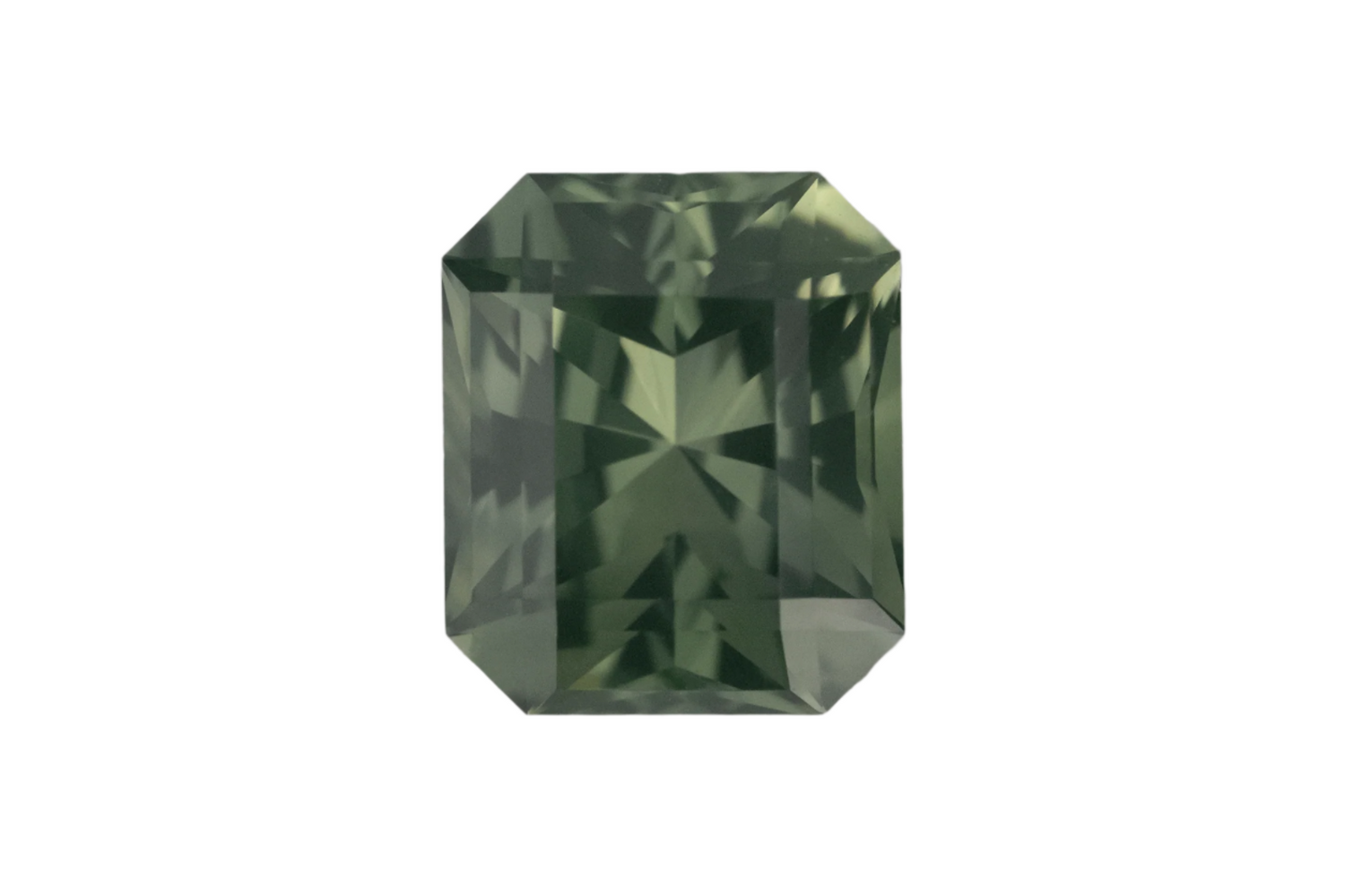 1.84 CT Radiant Cut Green Sapphire - Lavender Creek Gems 