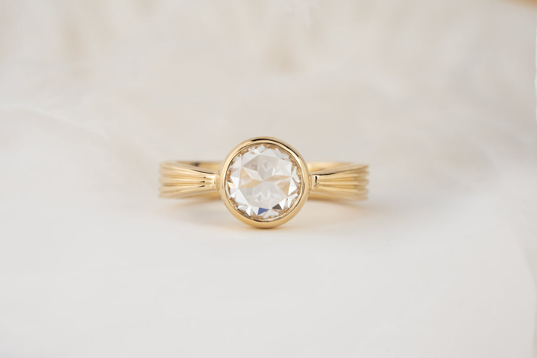 The Veil Ring | 1.89 CT Rose Cut Round Diamond - Lavender Creek Gems 