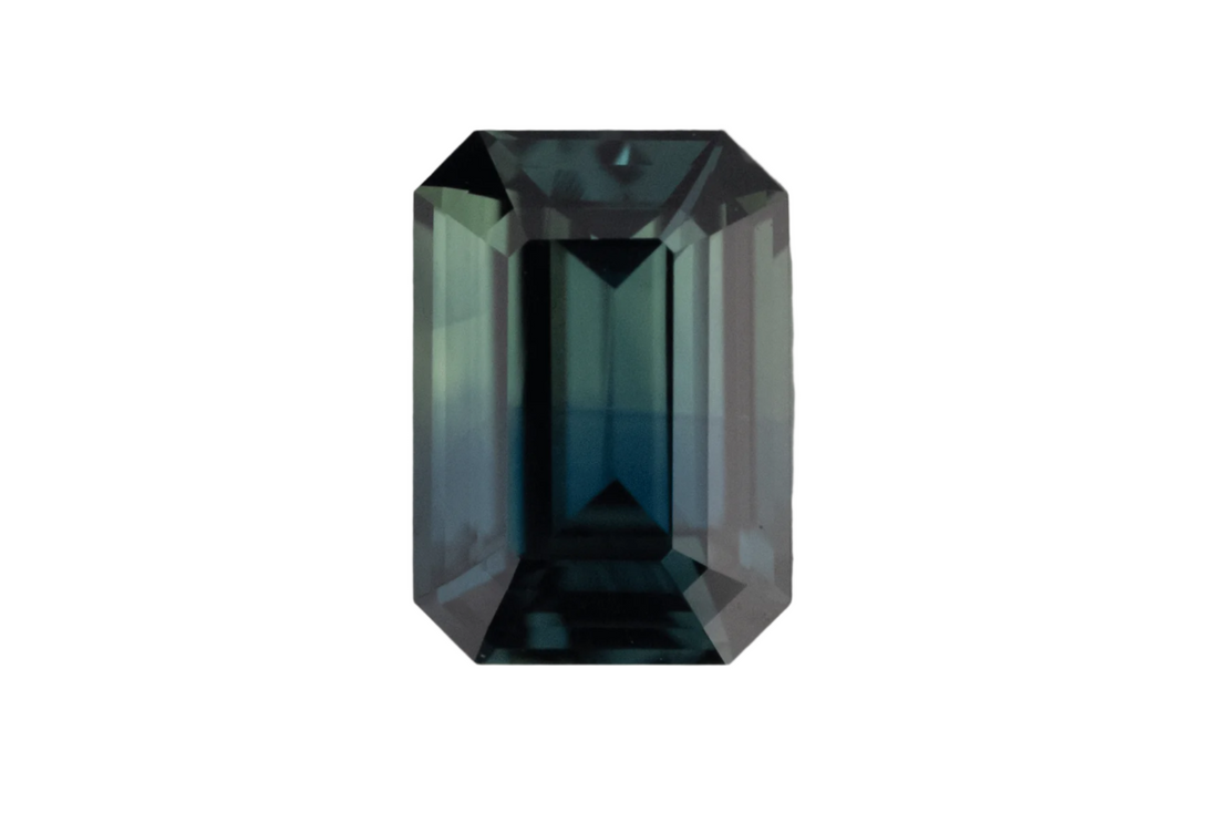 1.12 CT Emerald Cut Deep Teal Sapphire - Lavender Creek Gems 