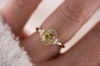 The Sura Ring | 2.1 CT Oval Bicolor Montana Sapphire - Lavender Creek Gems 