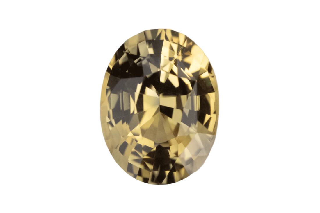 2.34 CT Oval Cut Yellow Parti Sapphire - Lavender Creek Gems 