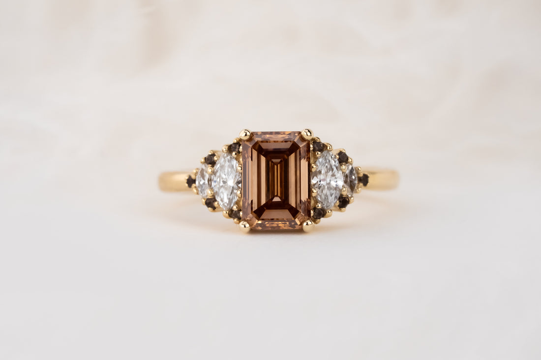 The Vivienne Ring | 1.61 CT Emerald Cut Fancy Brown Diamond - Lavender Creek Gems 