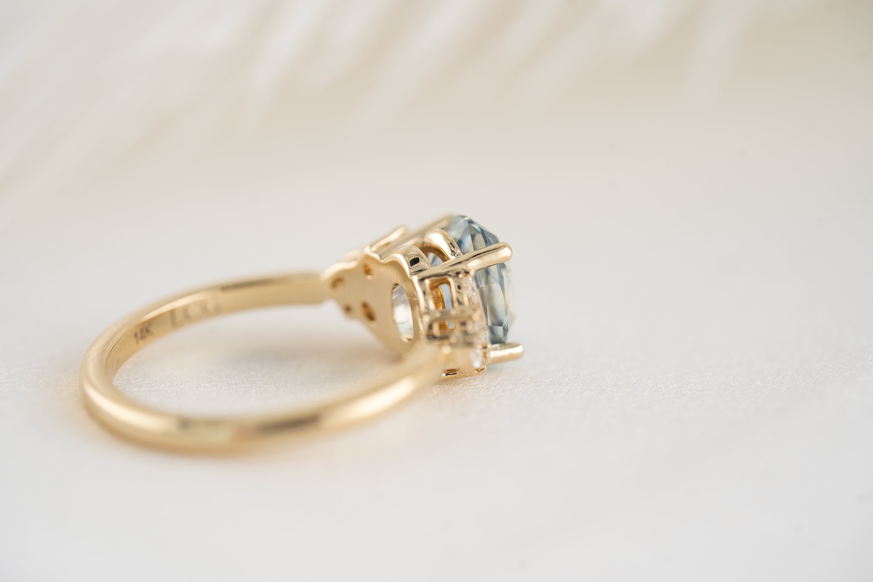 The Laurel Ring | 2.36 CT Oval Denim Blue Sapphire - Lavender Creek Gems 