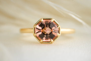 The Fallon 2 CT Peach Tourmaline Ring - Lavender Creek Gems 