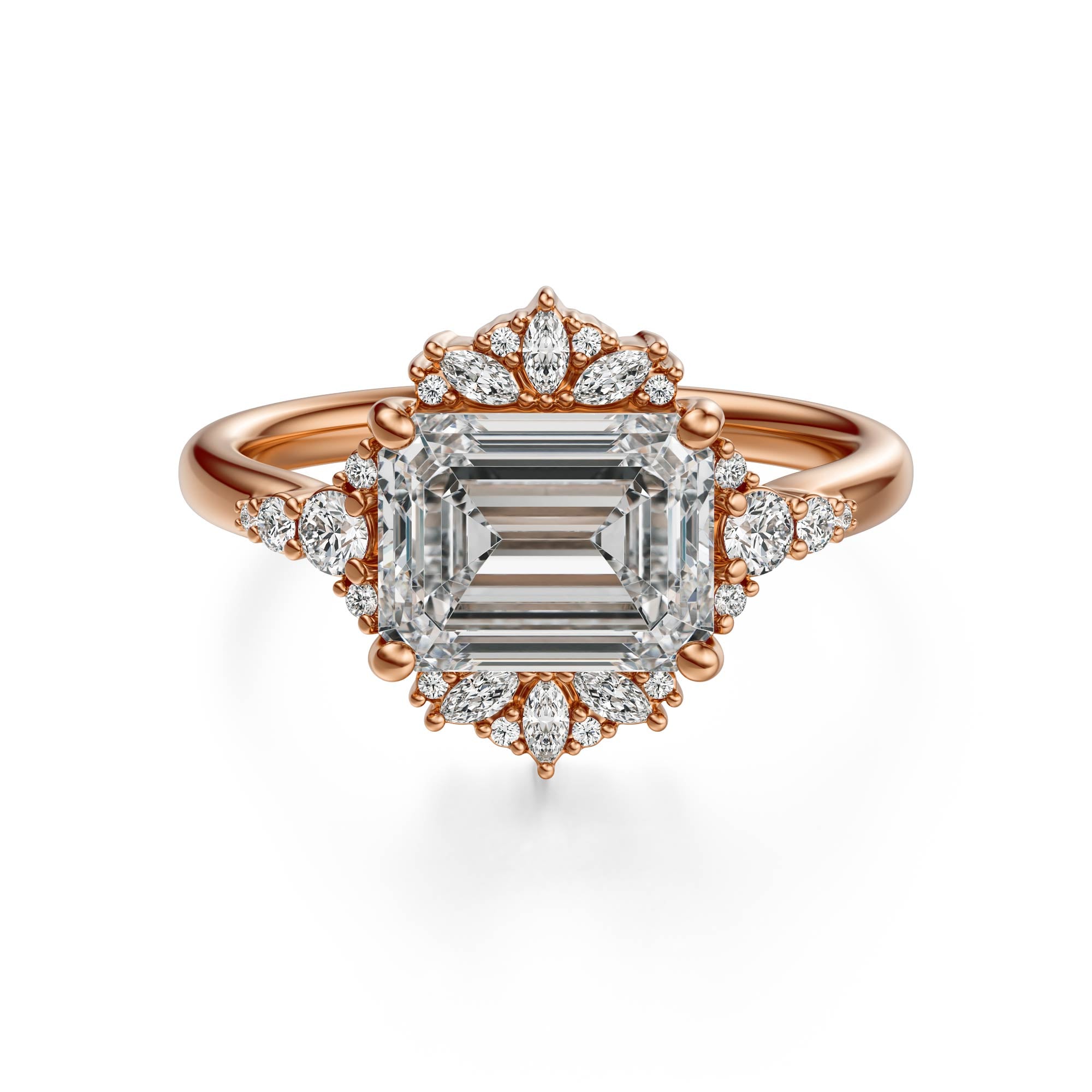The Comtesse Ring | Emerald Cut | Setting Only