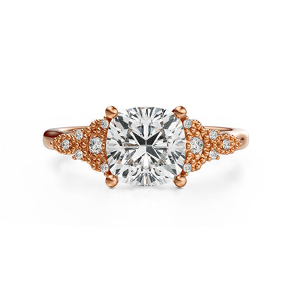 The Art Deco Maeve Ring | Cushion | Setting Only - Lavender Creek Gems 