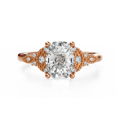 The Art Deco Maeve Ring | Elongated Cushion - Lavender Creek Gems 