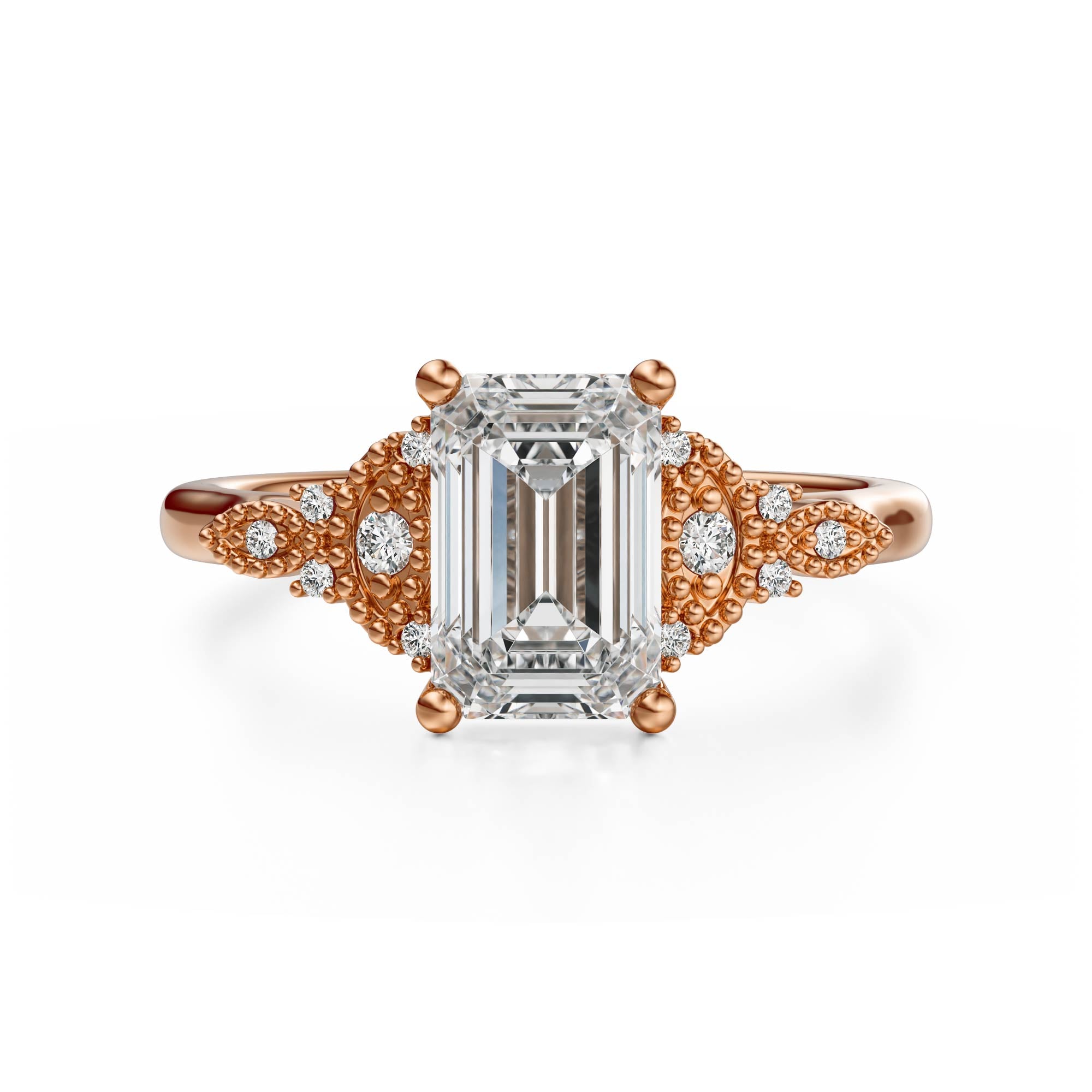 The Art Deco Maeve Ring | Emerald Cut - Lavender Creek Gems 