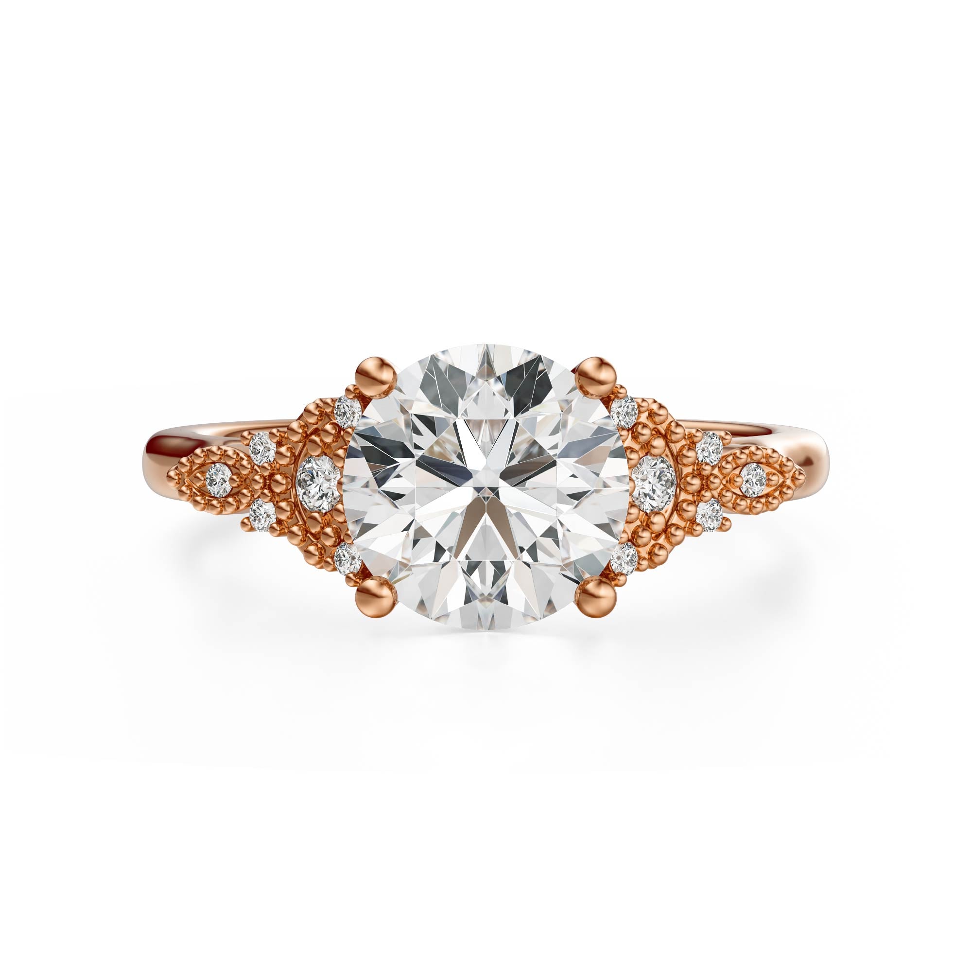 The Art Deco Maeve Ring | Round - Lavender Creek Gems 