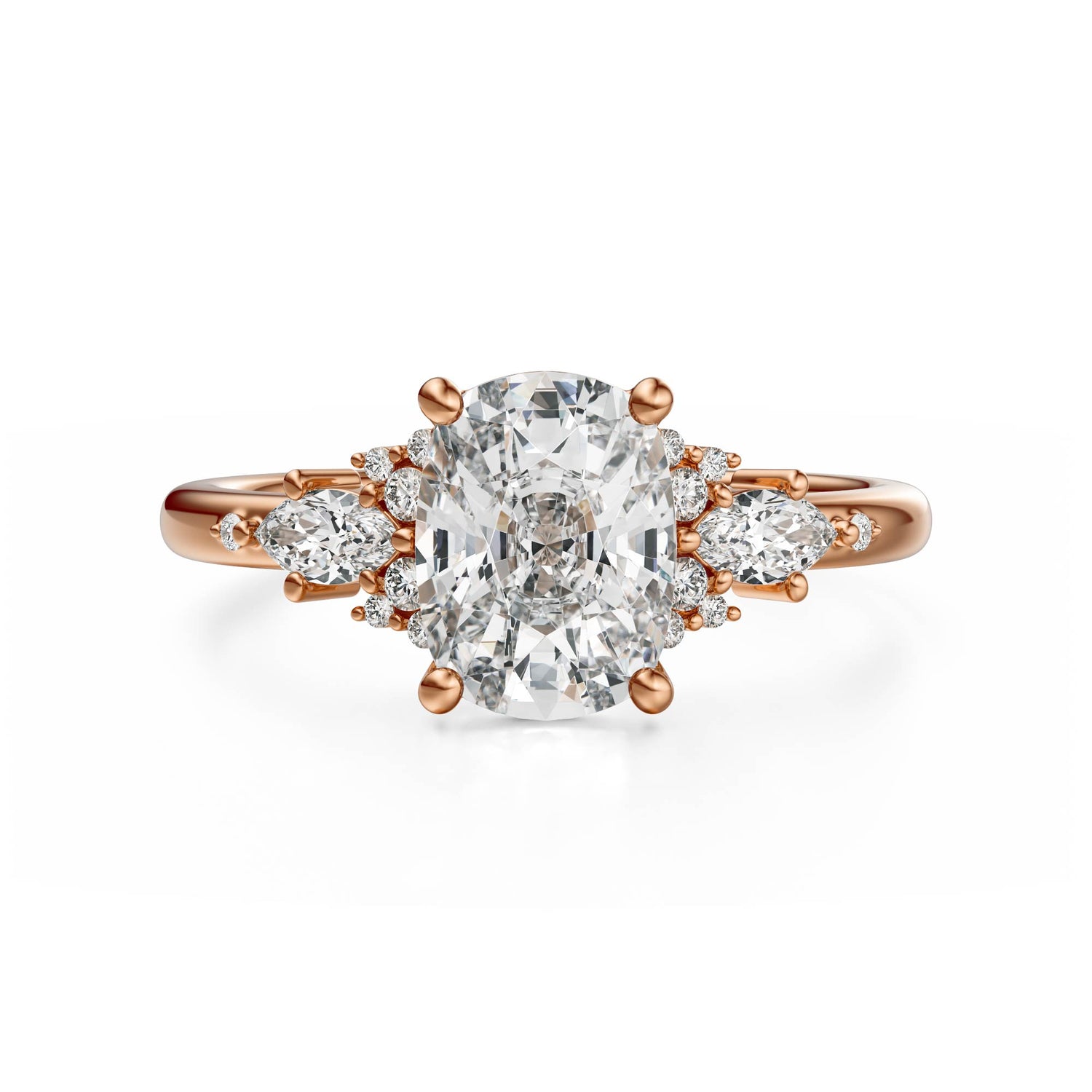 The Ascendant Ring | Elongated Cushion | Setting Only - Lavender Creek Gems 