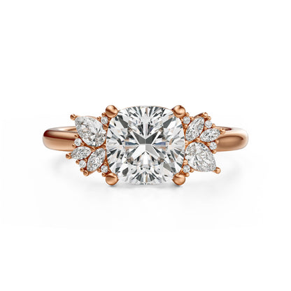 The Diamond Fleur Ring | Cushion | Setting Only - Lavender Creek Gems 