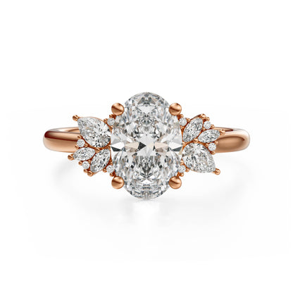 The Diamond Fleur Ring | Oval | Setting Only - Lavender Creek Gems 