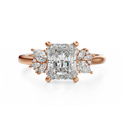 The Diamond Fleur Ring | Radiant | Setting Only - Lavender Creek Gems 