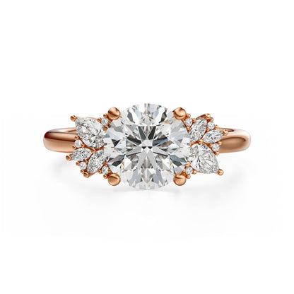 The Diamond Fleur Ring | Round | Setting Only - Lavender Creek Gems 