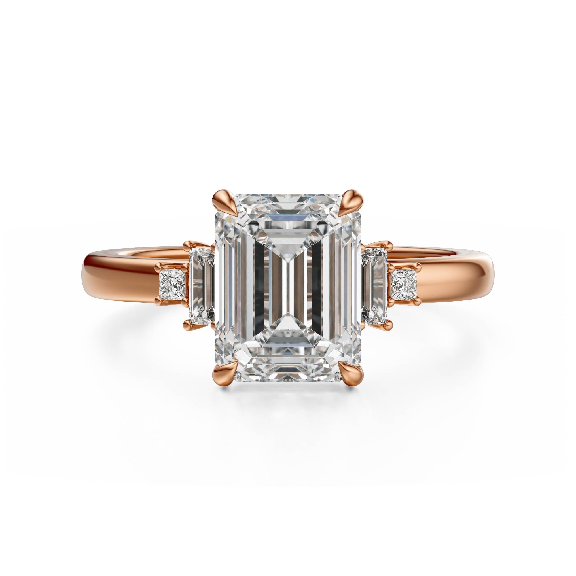 The Elevated Mira Ring | Emerald Cut | Setting Only