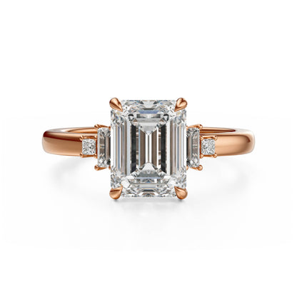 The Elevated Mira Ring | Emerald Cut | Setting Only