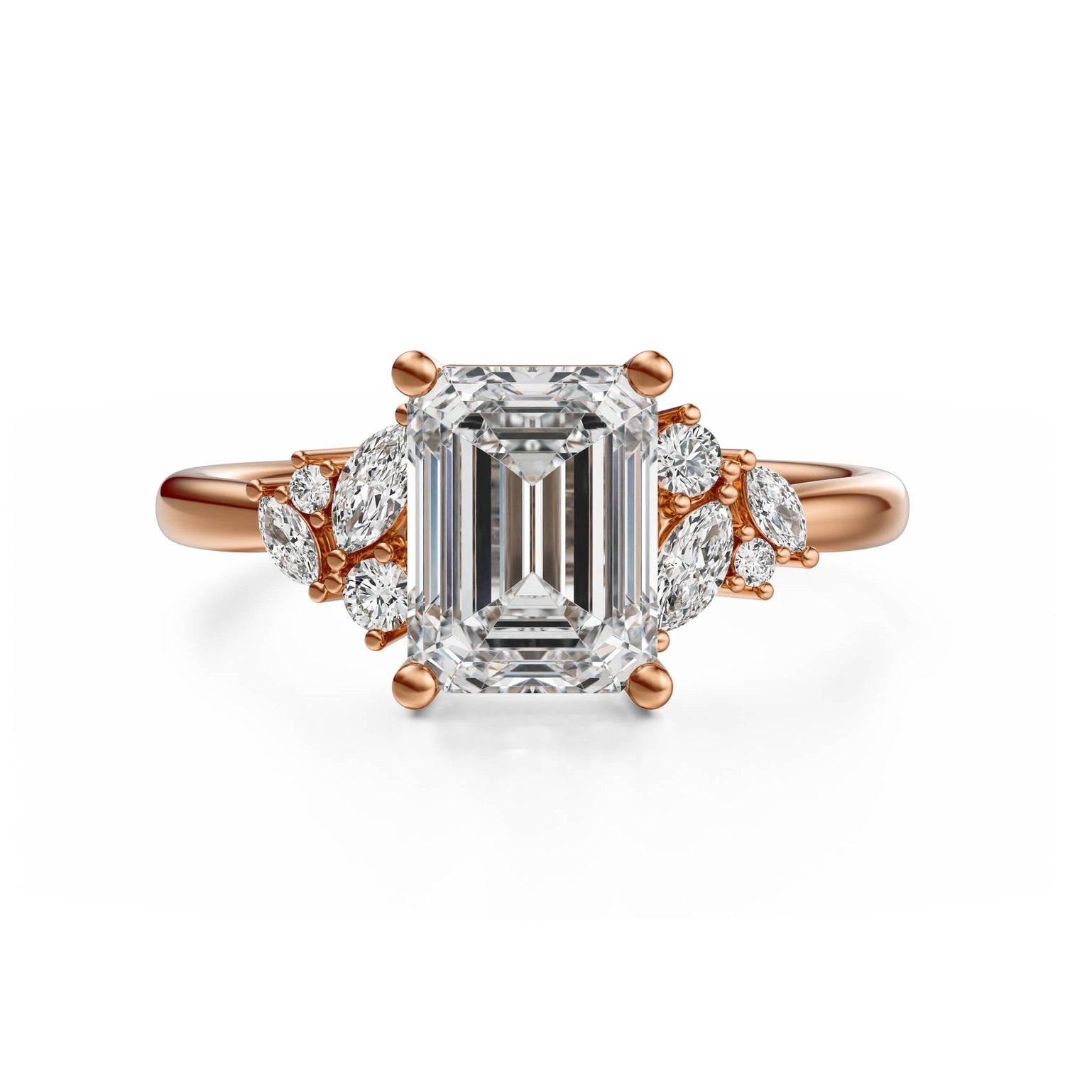 The Laurel Ring | Emerald Cut