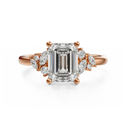 The Laurel Ring | Emerald Cut
