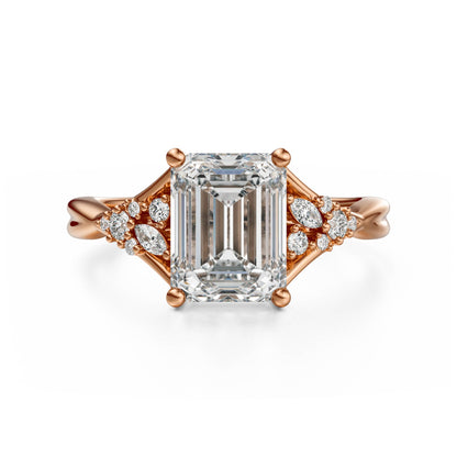 The Lyria Ring | Emerald Cut | Setting Only