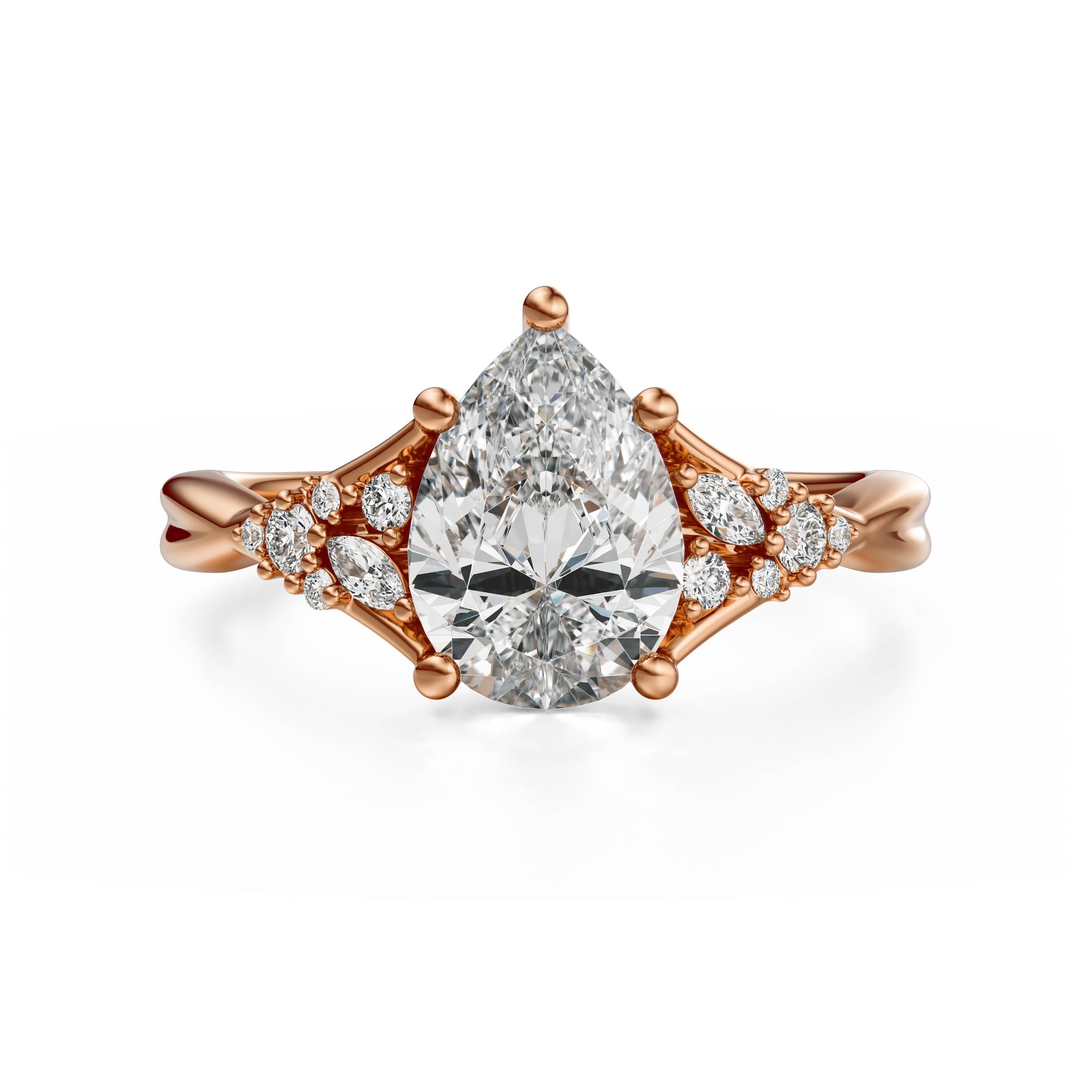 The Lyria Ring | Pear | Setting Only
