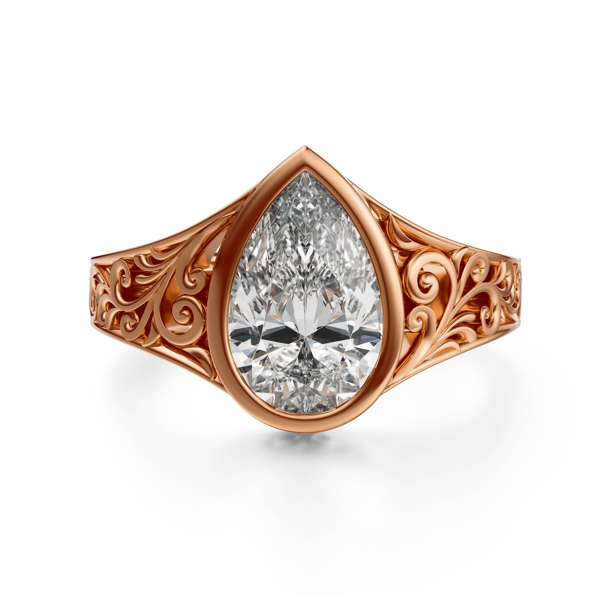 The Endearment Ring | Pear | Setting Only - Lavender Creek Gems 