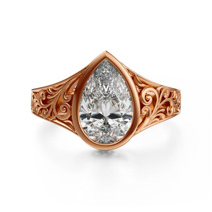The Endearment Ring | Pear | Setting Only - Lavender Creek Gems 