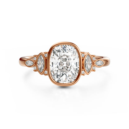 The All Bezel Maeve Ring | Elongated Cushion | Setting Only