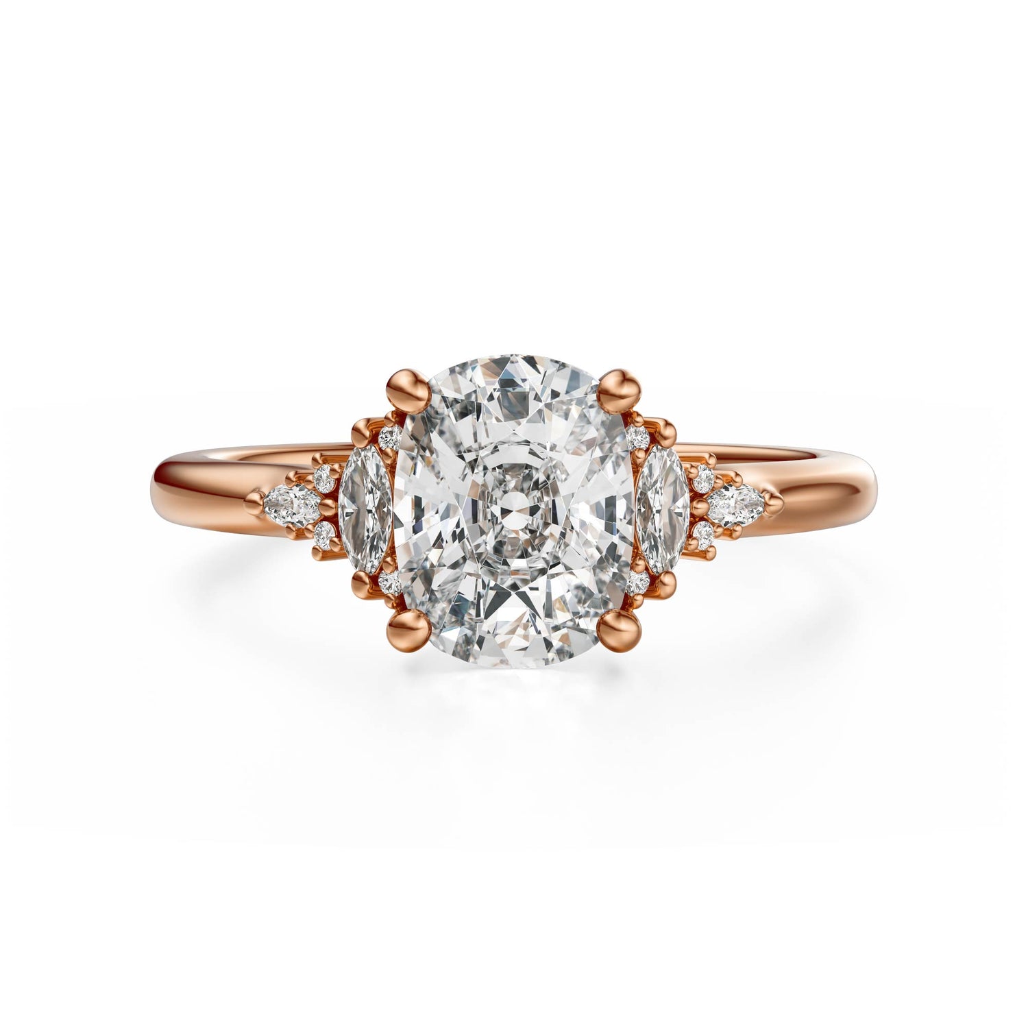 The Low Maeve Ring | Elongated Cushion | Setting Only