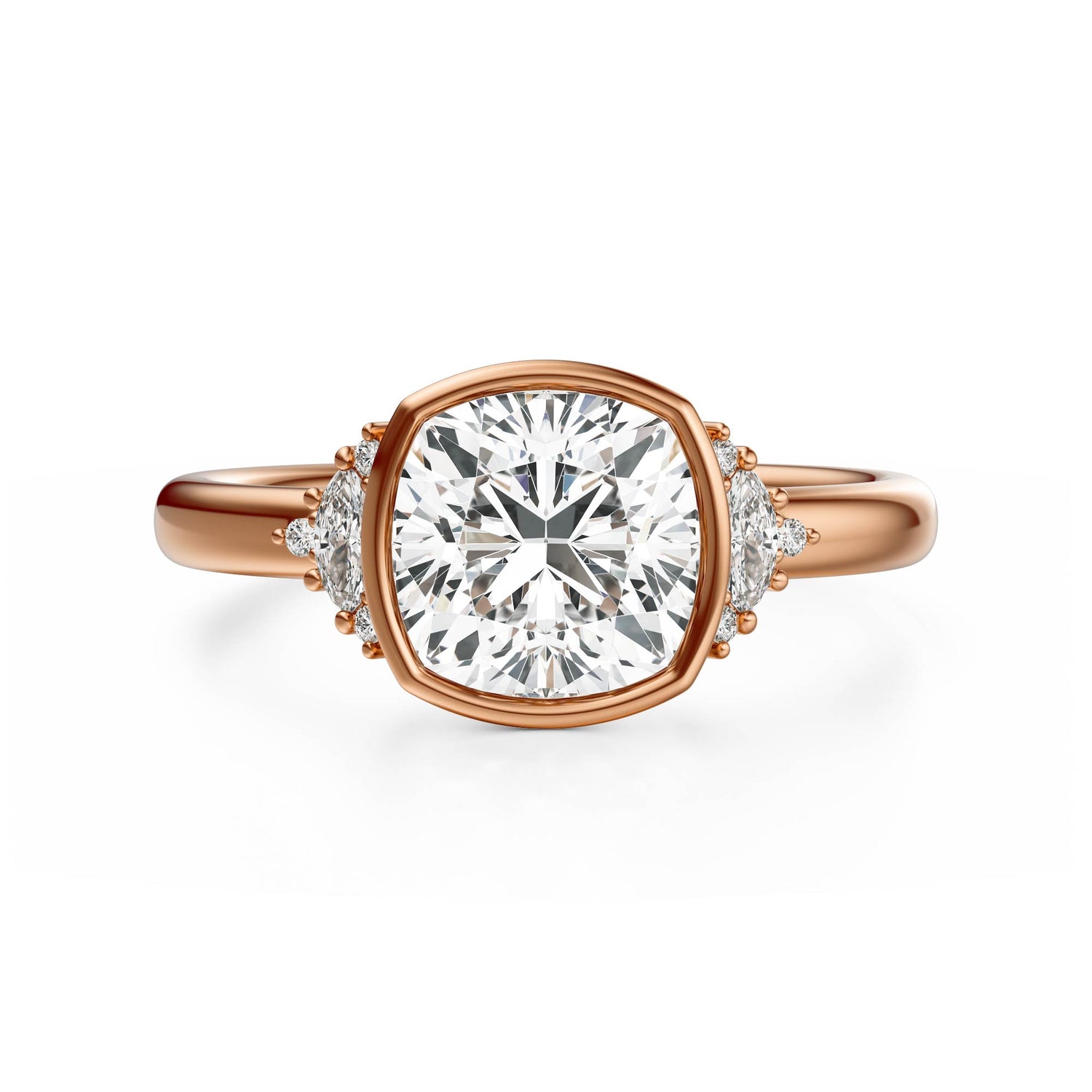 The Bezel Maren Ring | Cushion | Setting Only - Lavender Creek Gems 