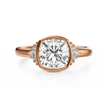 The Bezel Maren Ring | Cushion | Setting Only - Lavender Creek Gems 
