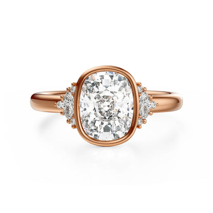 The Bezel Maren Ring | Elongated Cushion | Setting Only - Lavender Creek Gems 
