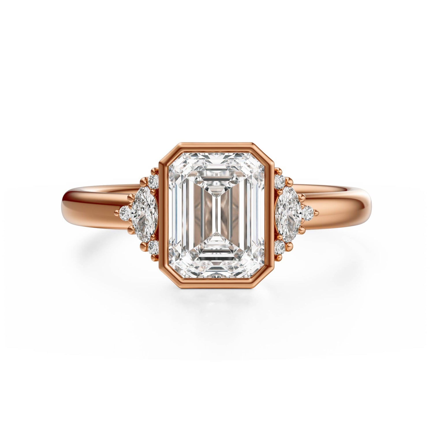 The Bezel Maren Ring | Emerald Cut - Lavender Creek Gems 