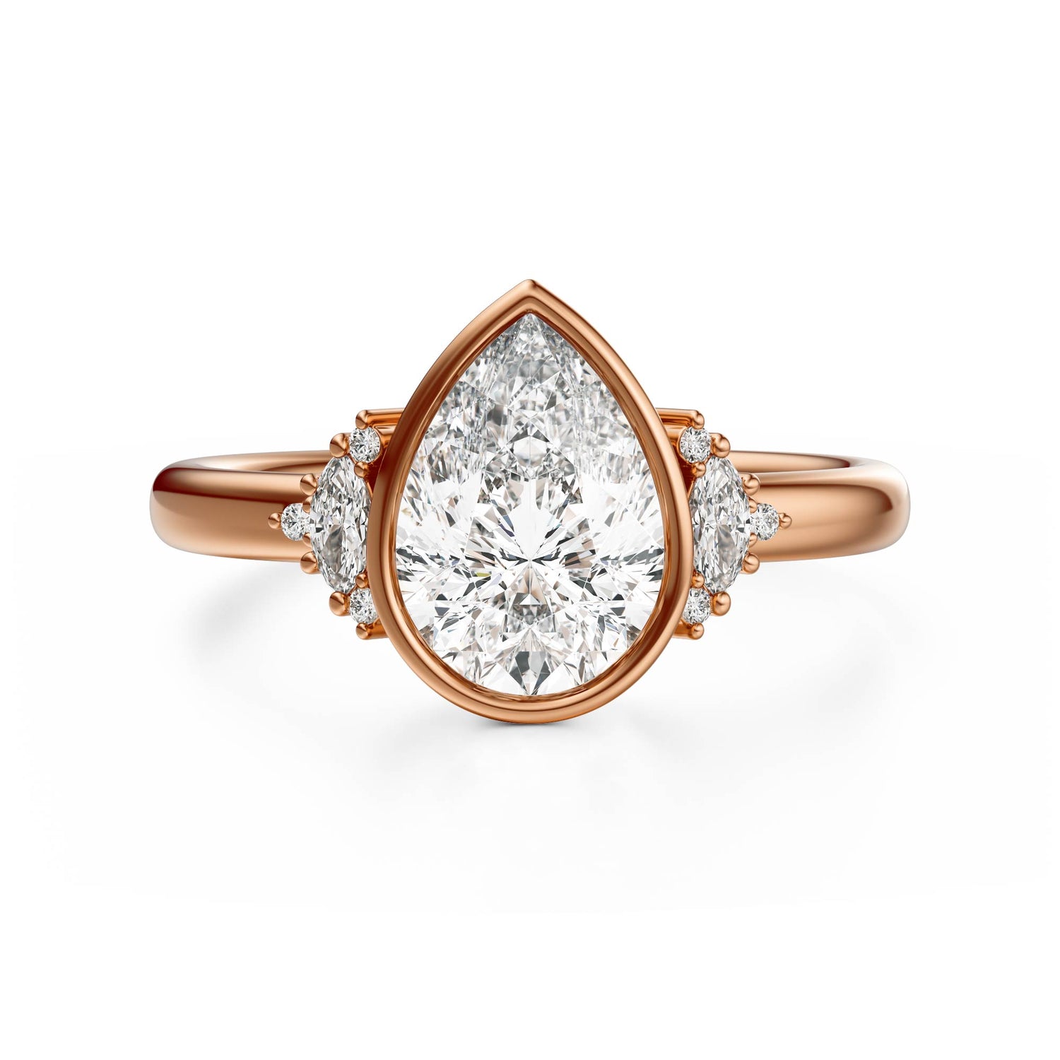 The Bezel Maren Ring | Pear | Setting Only - Lavender Creek Gems 