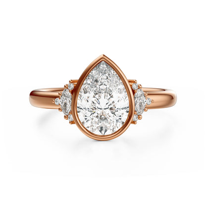 The Bezel Maren Ring | Pear | Setting Only - Lavender Creek Gems 