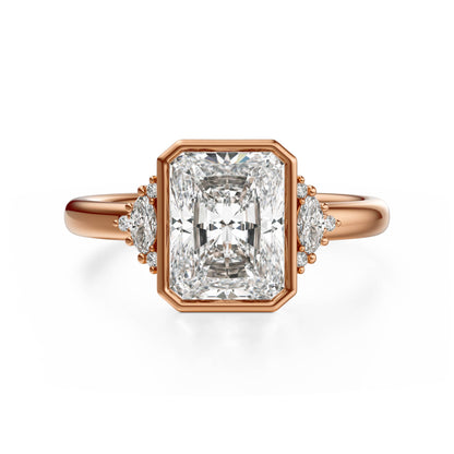 The Bezel Maren Ring | Radiant | Setting Only - Lavender Creek Gems 