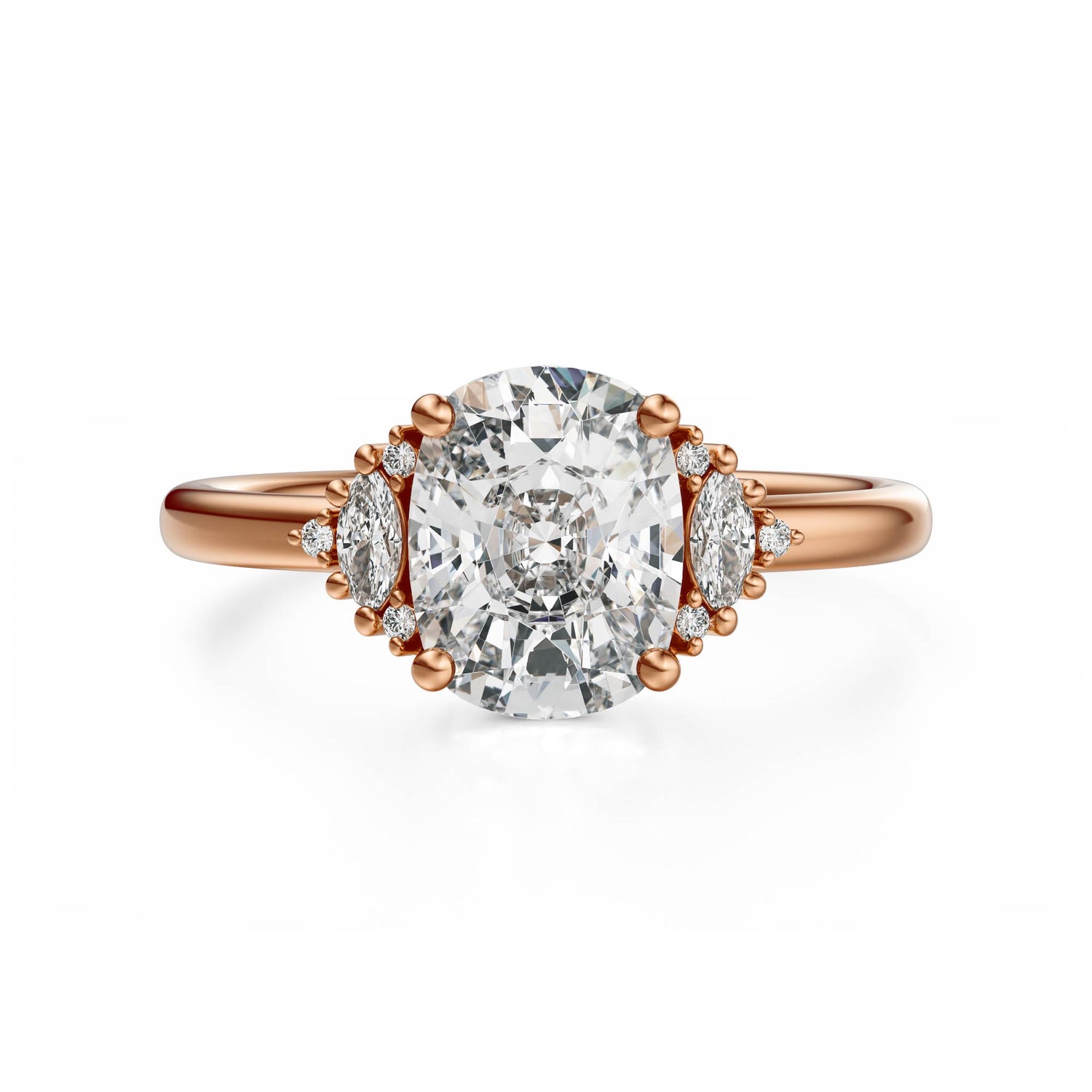 The Low Maren Ring | Elongated Cushion | Setting Only