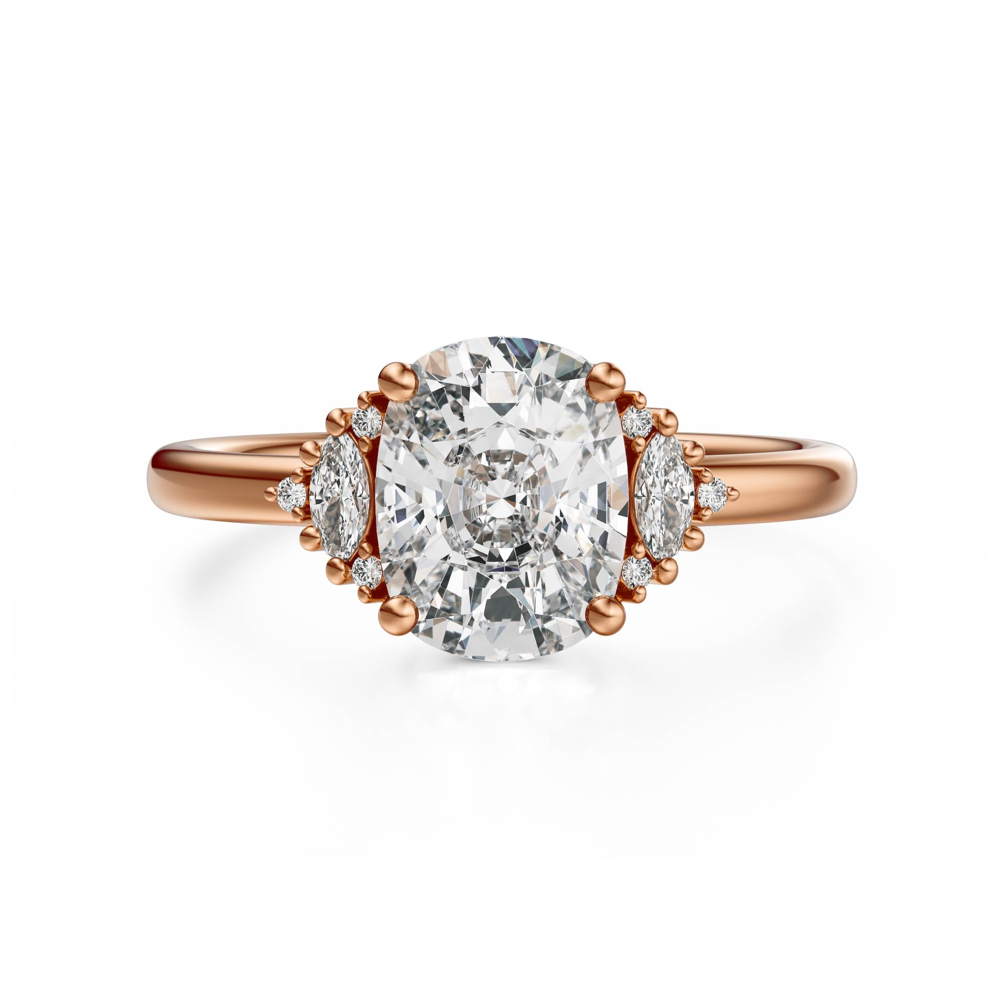 The Low Maren Ring | Elongated Cushion | Setting Only