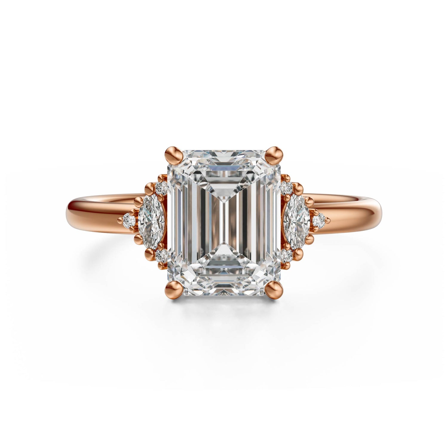 The Low Maren Ring | Emerald Cut | Setting Only
