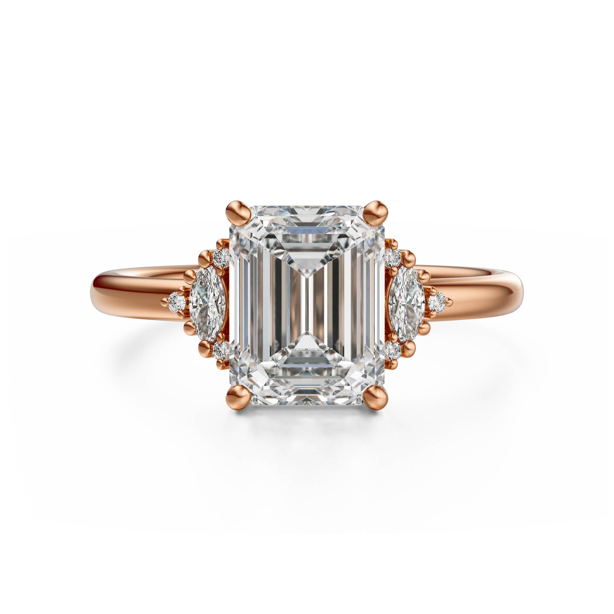 The Low Maren Ring | Emerald Cut | Setting Only