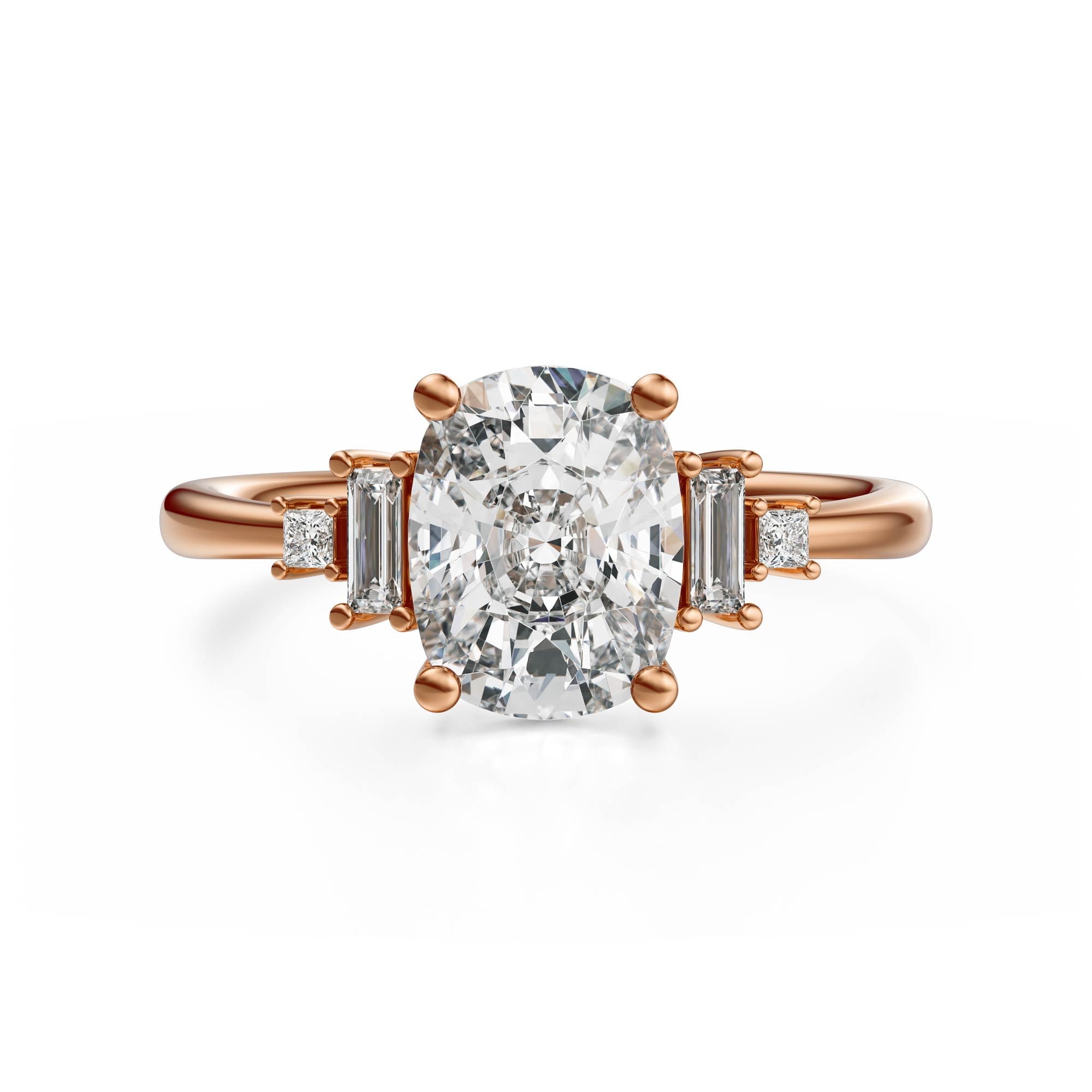 The Mira Ring | Elongated Cushion | Setting Only - Lavender Creek Gems 