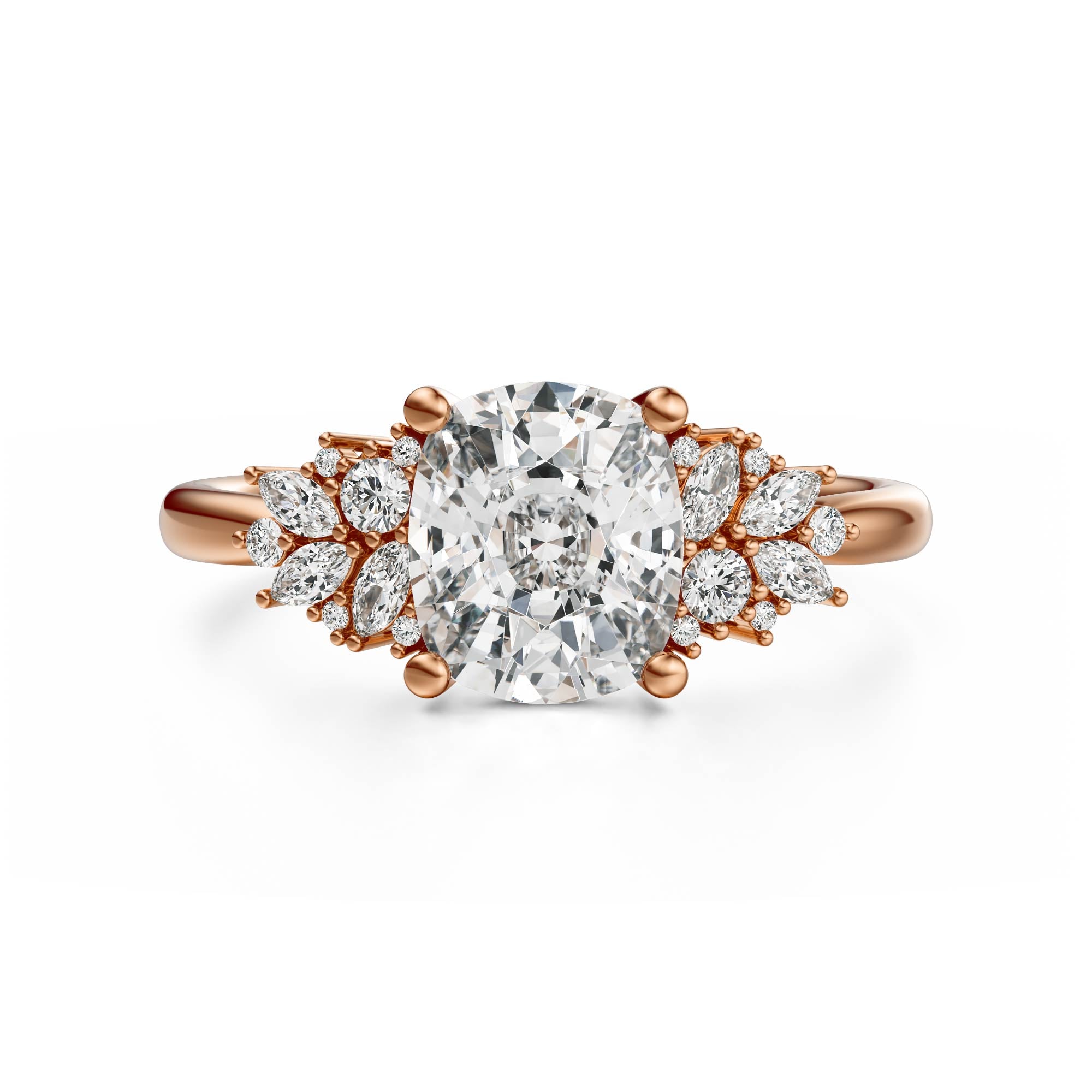 The Rosalie Ring | Elongated Cushion | Setting Only - Lavender Creek Gems 