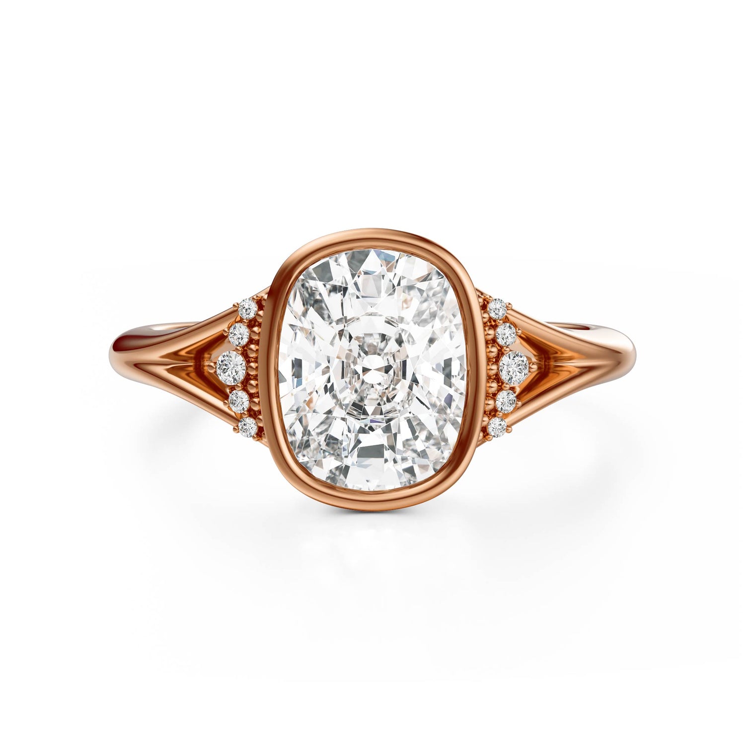 The Bezel Serendipity Ring | Elongated Cushion | Setting Only