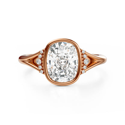 The Bezel Serendipity Ring | Elongated Cushion | Setting Only